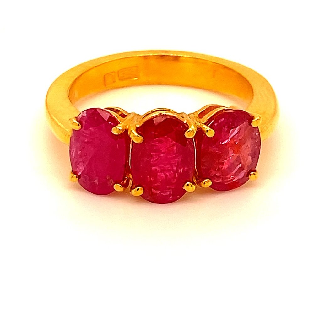 Tajik Ruby 4.53ct Solid 22K Yellow Gold Ring